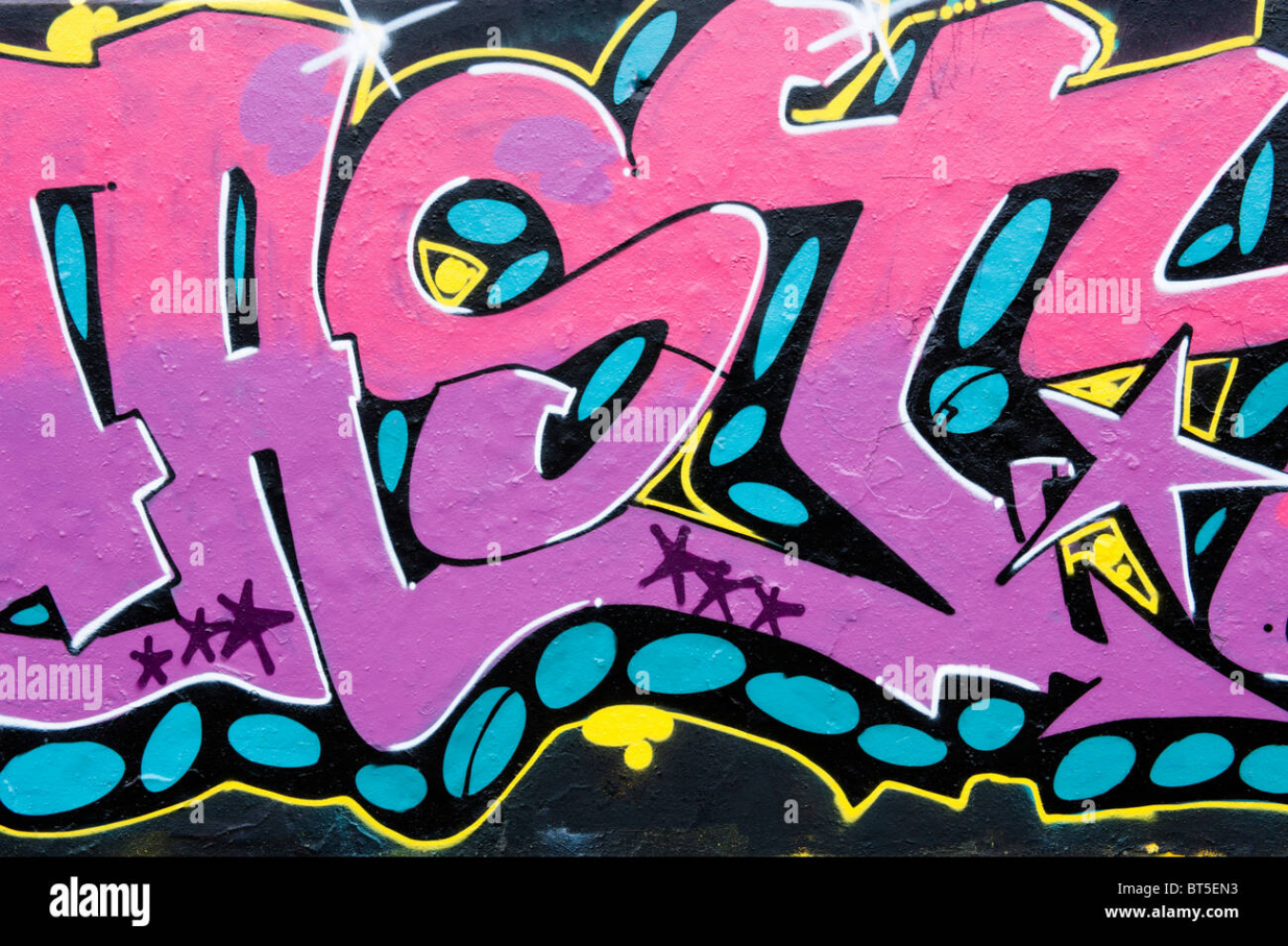 pink graffiti lettering Stock Photo - Alamy