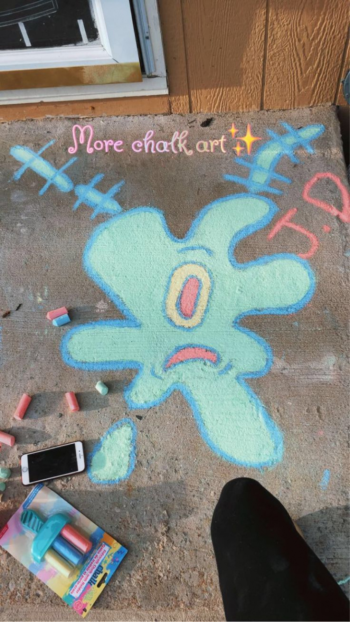 Plankton🧃🧤 in   Fun chalk art, Sidewalk chalk art, Chalk