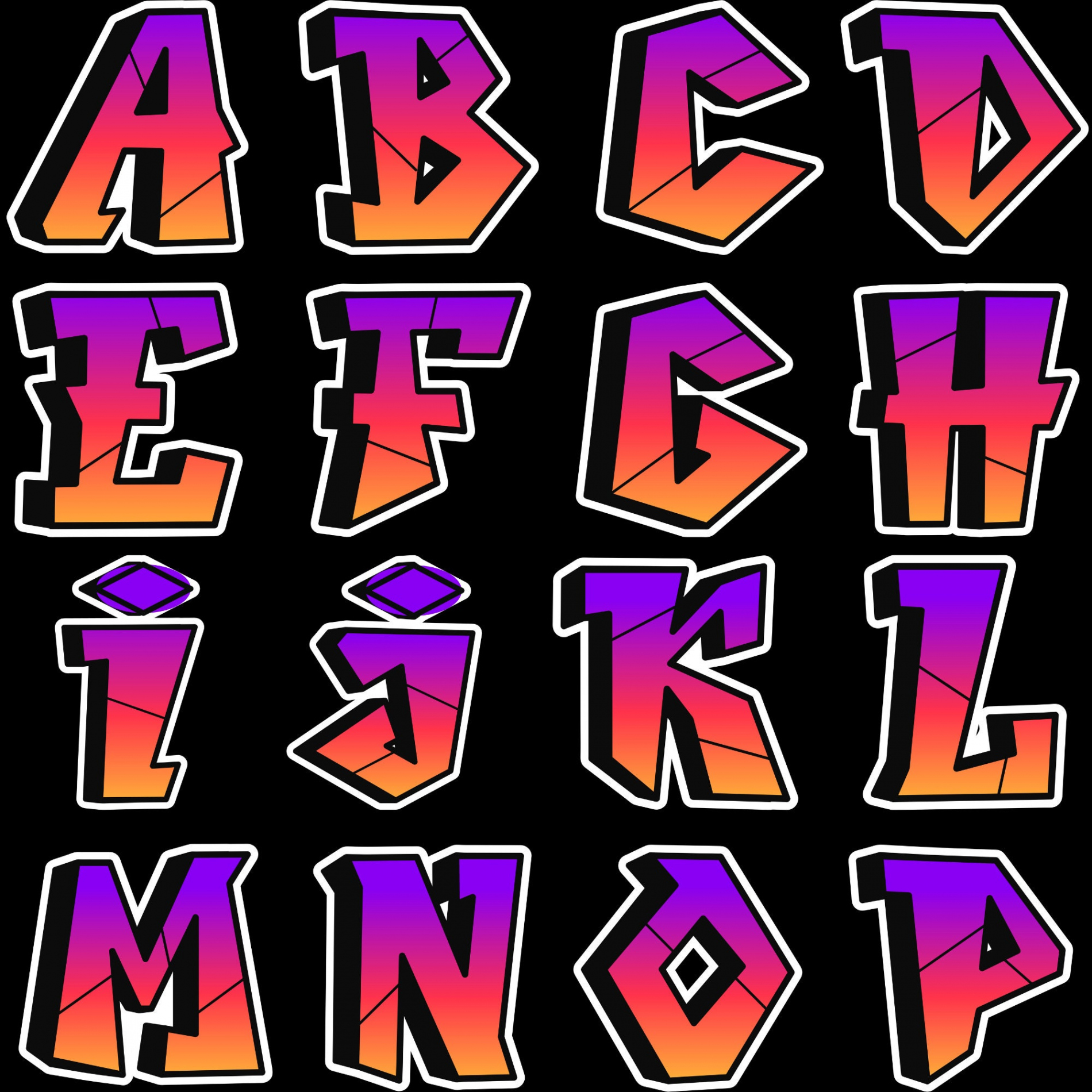 PNG Graffiti Buchstaben Alphabet V. PNG transparenter - Etsy