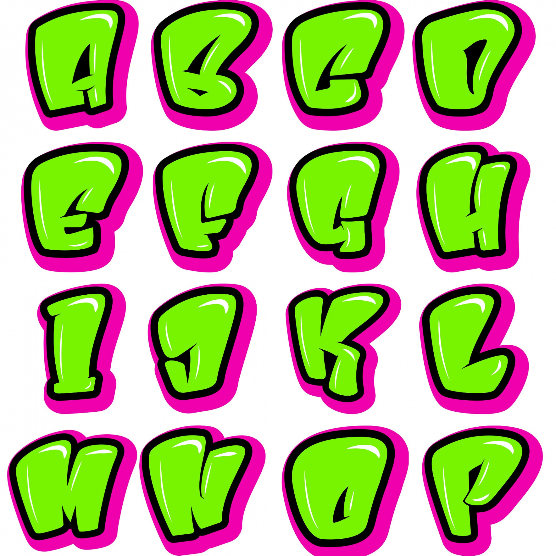 PNG Graffiti Letters Alphabet PNG Transparent Background - Etsy