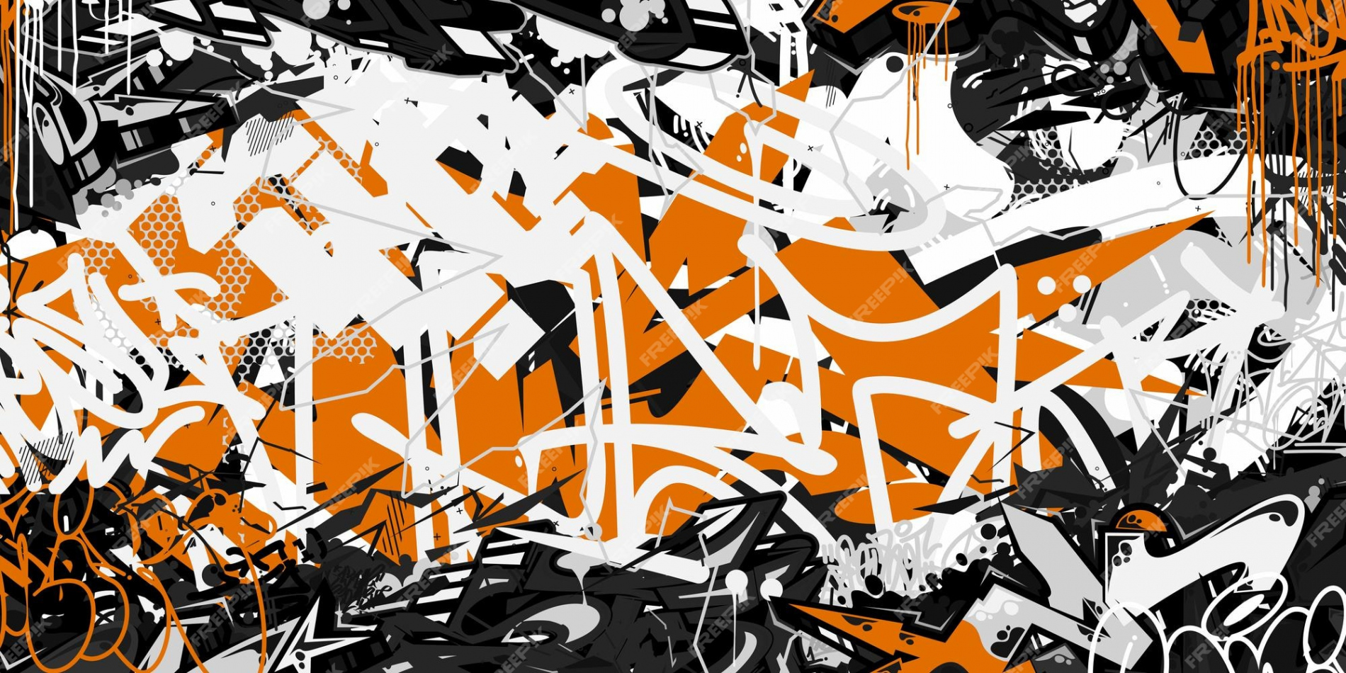 Premium Vector  Black and orange and white abstract hip hop