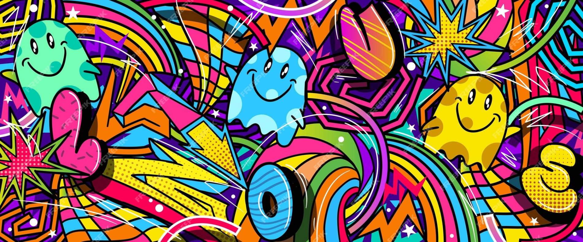 Premium Vector  Graffiti doodle art background with vibrant