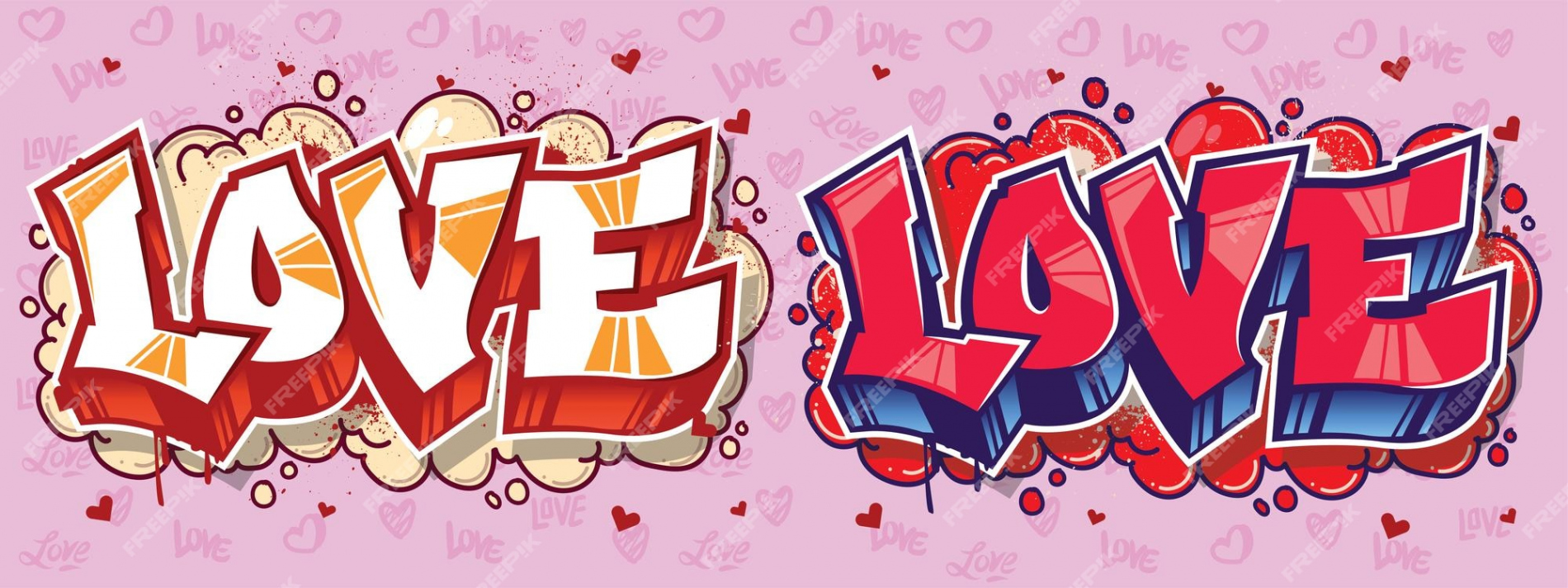 Premium Vector  Love word in a graffiti style