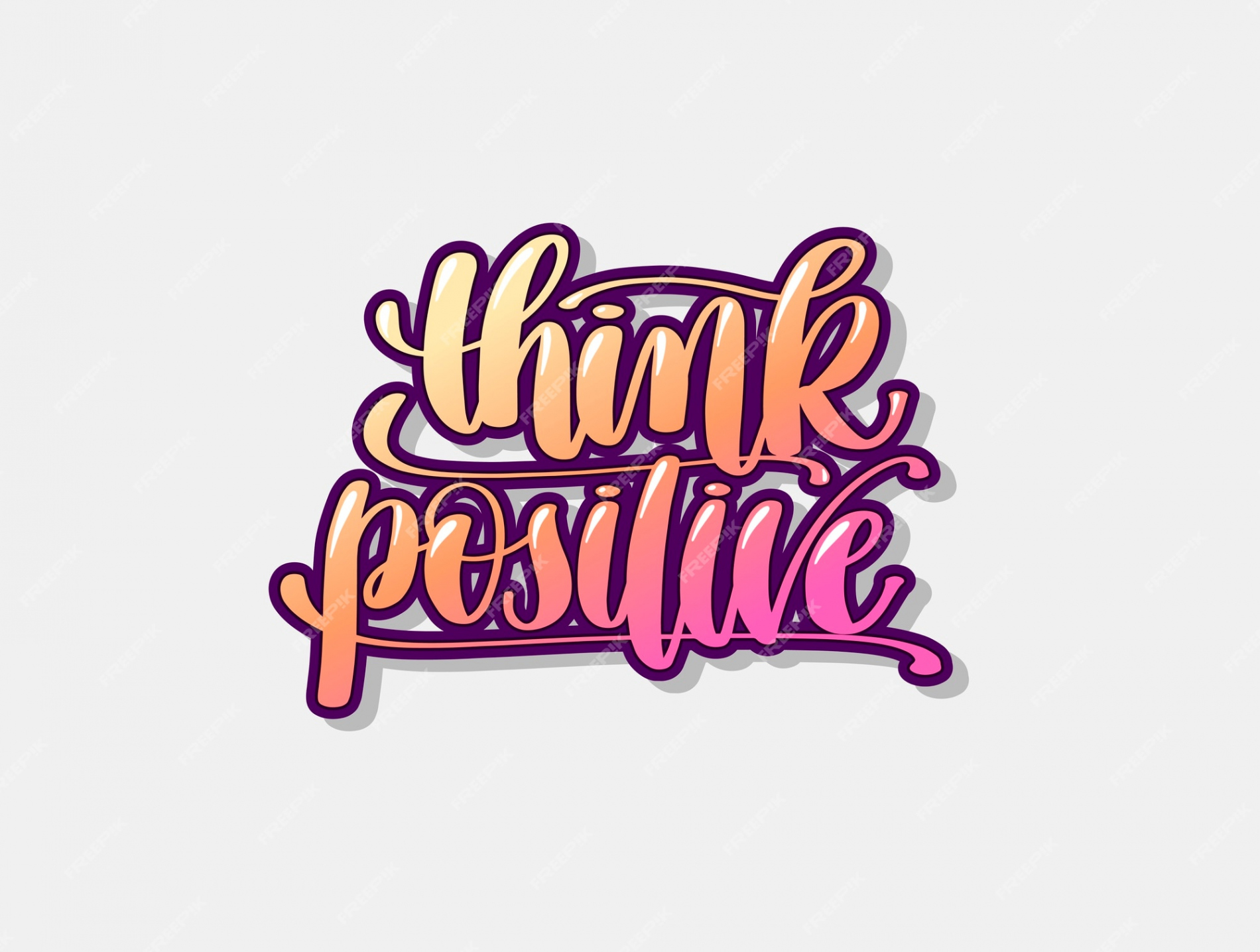 Premium Vector  Think positive hand lettering graffiti logo