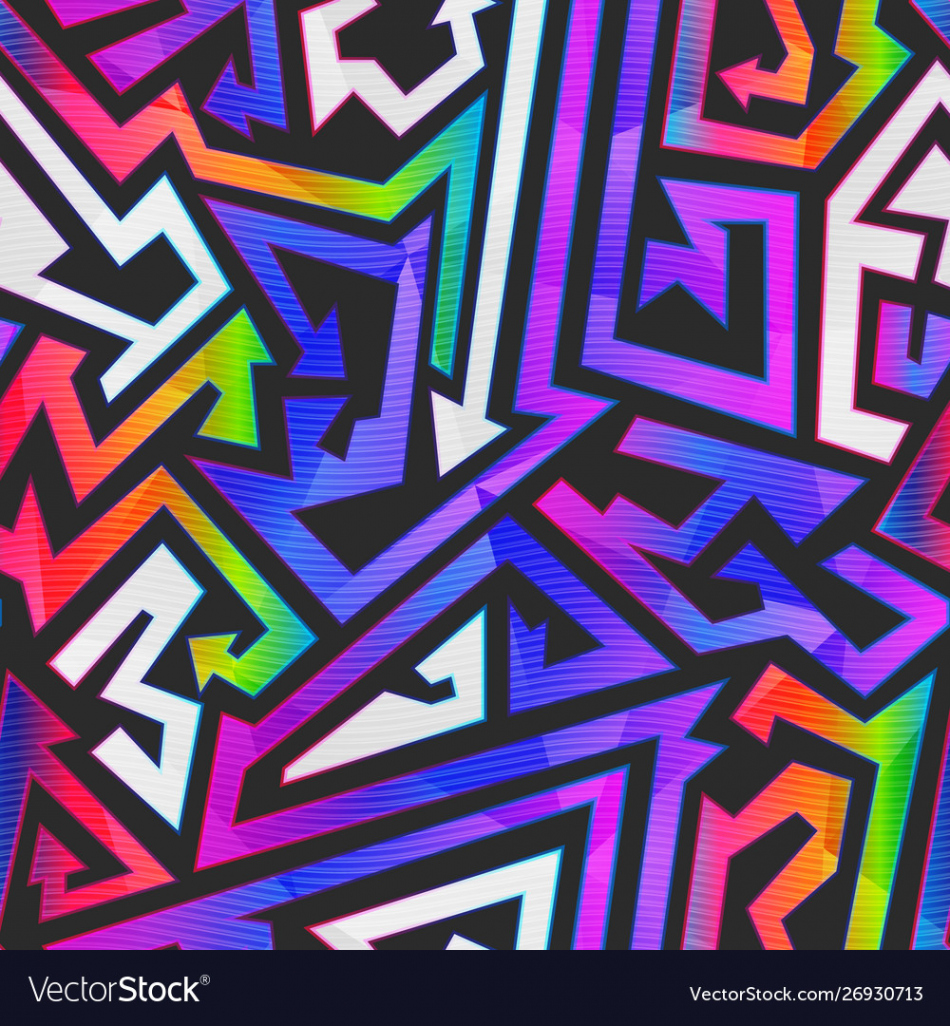 Rainbow color graffiti pattern Royalty Free Vector Image