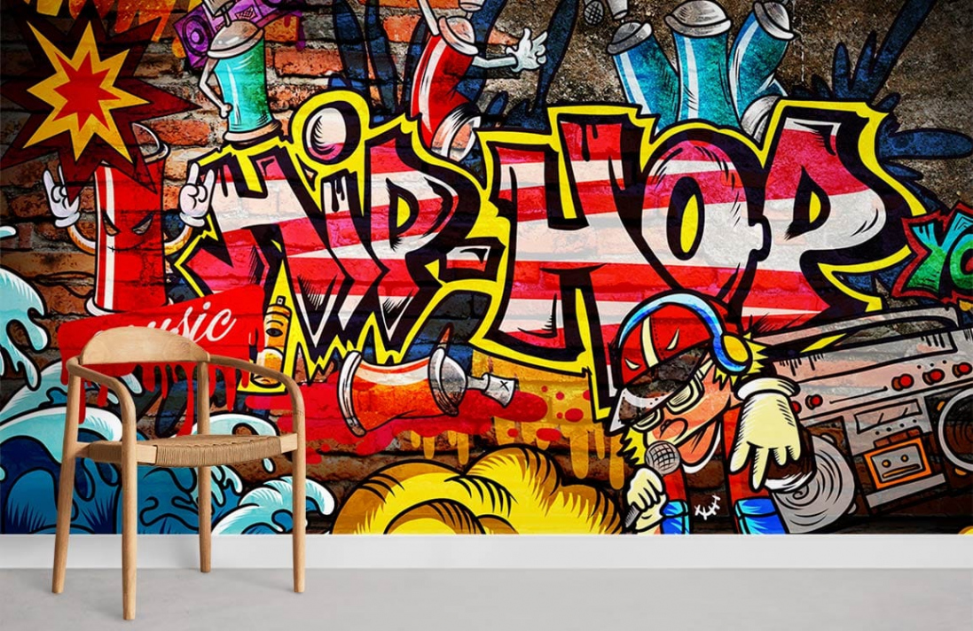 Red Hip Hop Art Wallpaper Mural  Ever Wallpaper UK