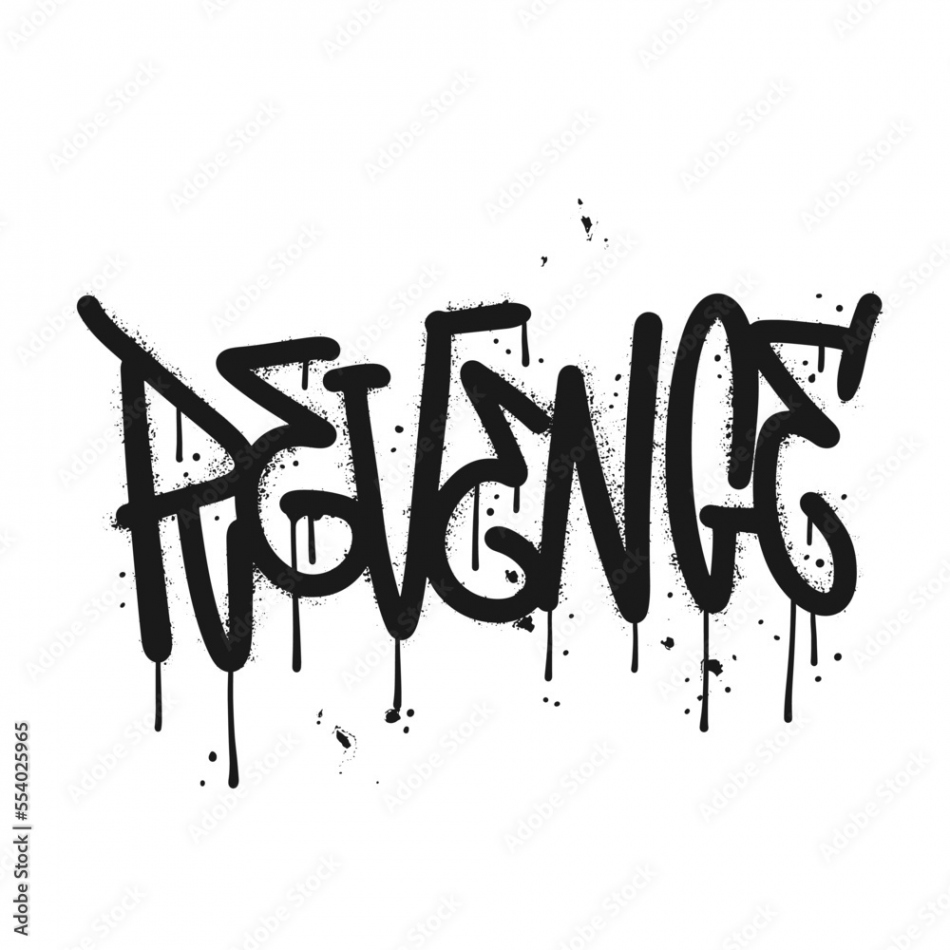 Revenge - yk lettering in urban graffiti style, textured