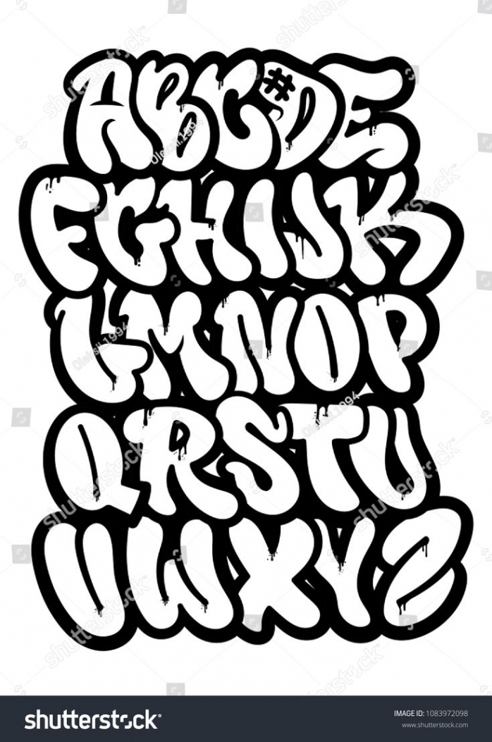 Set street type calligraphy design alphabet graffiti style letters