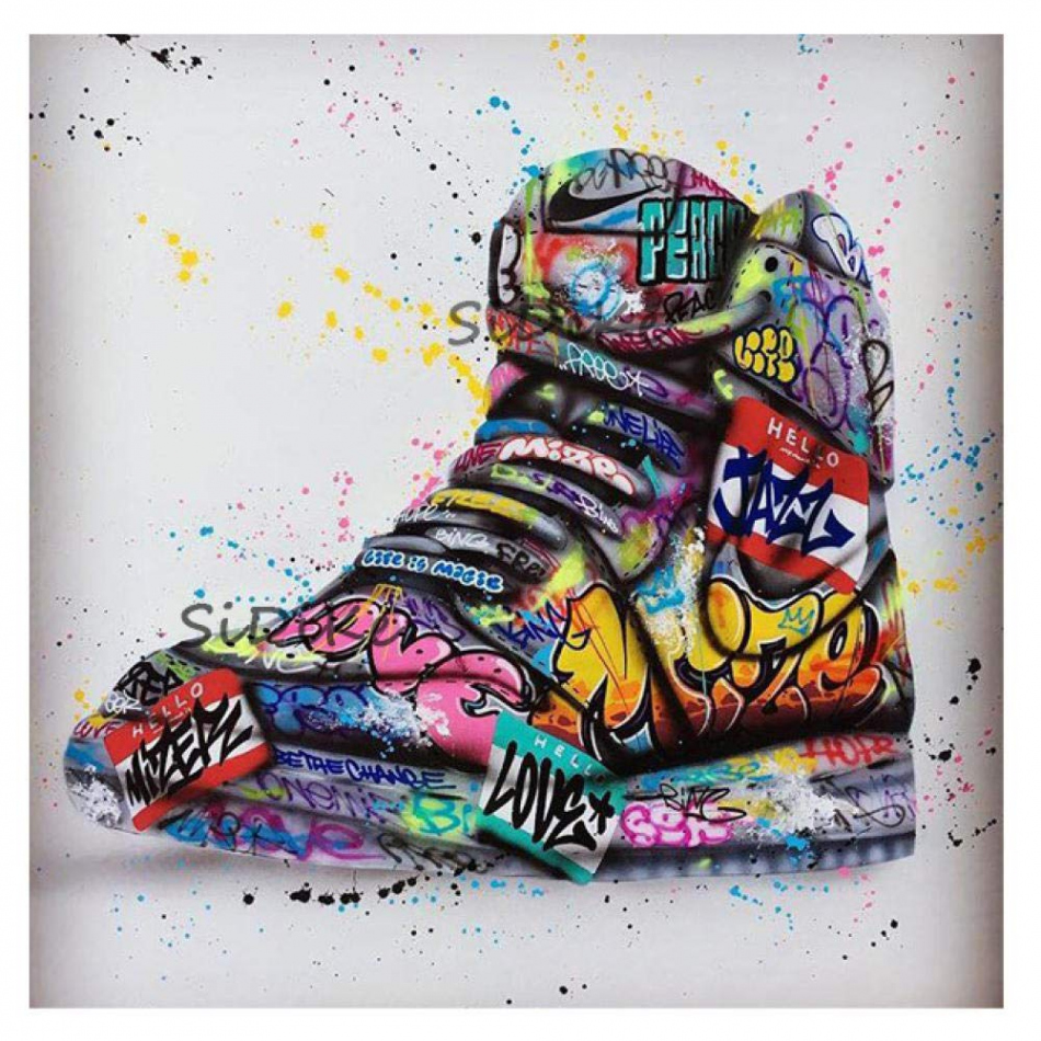 Shoes Graffiti Art Painting Fashion Poster and Street Art Canvas