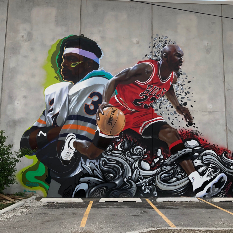 Sports Murals and Street Art  FindMASA  Wall street art, Amazing