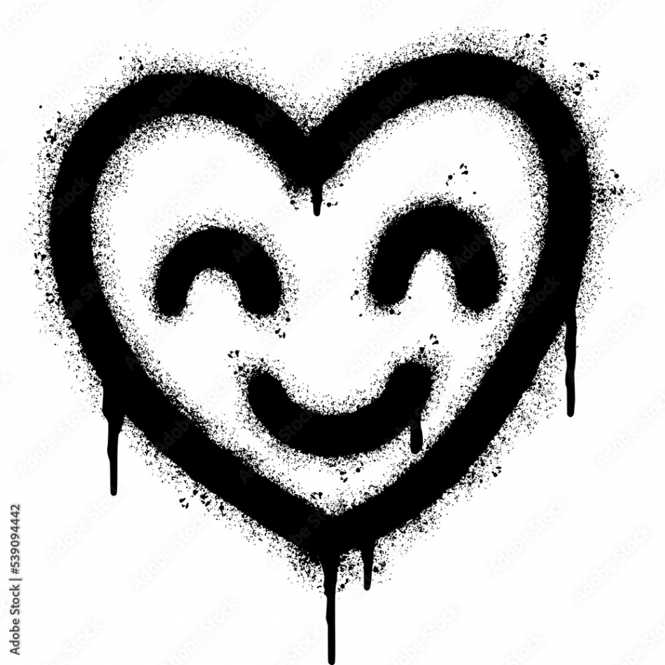 Spray Painted Graffiti heart icon Word Sprayed isolated with a