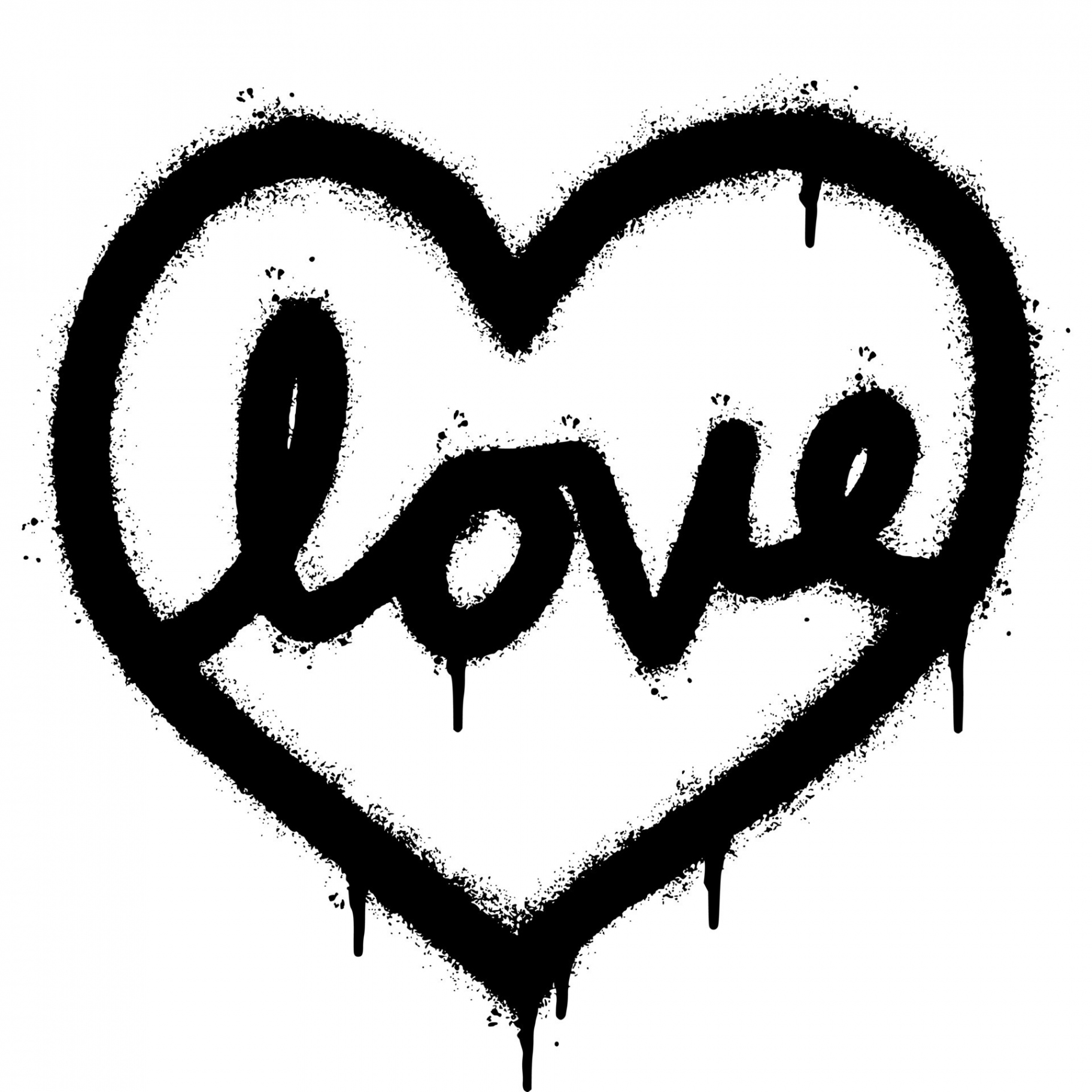 Spray Painted Graffiti heart icon Word Sprayed isolated with a