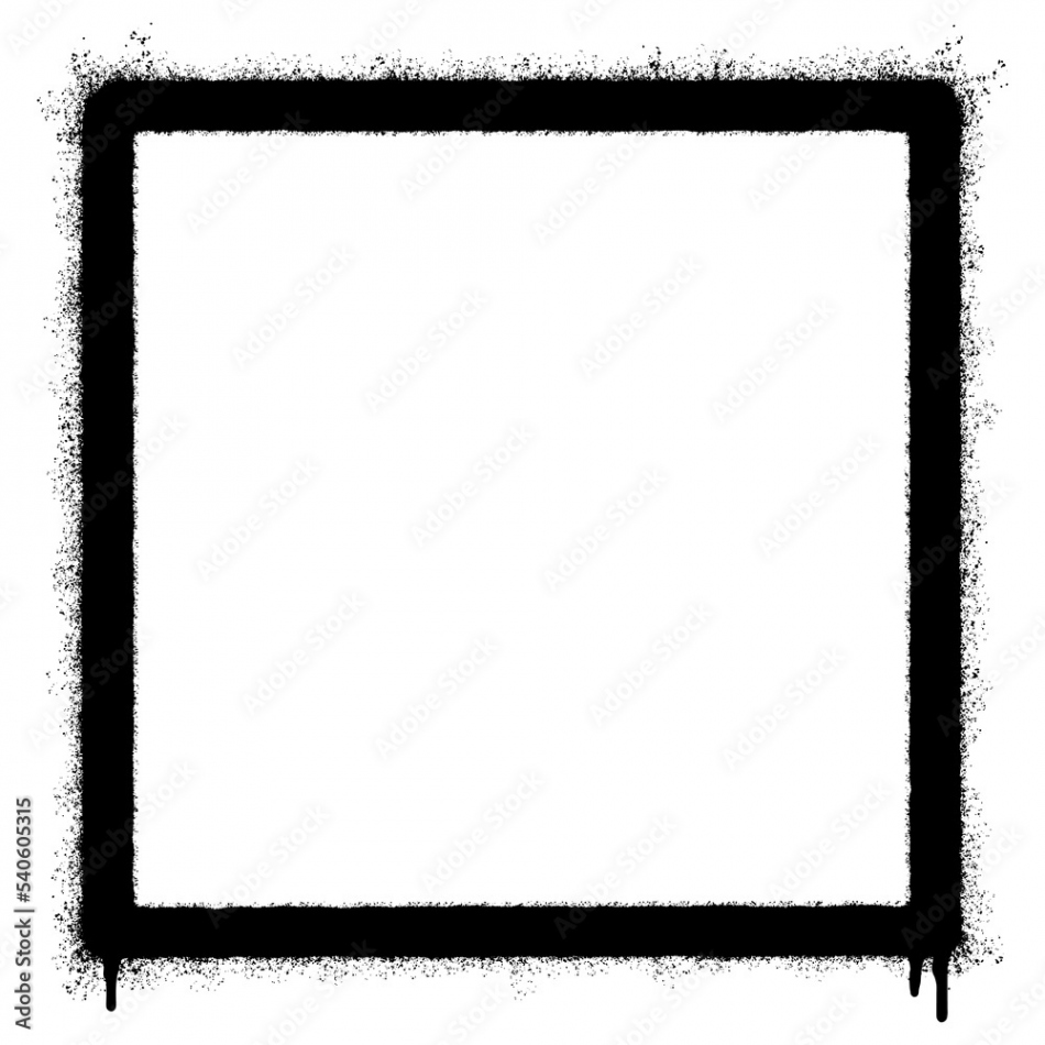 Spray Painted Graffiti square icon Sprayed isolated with a white