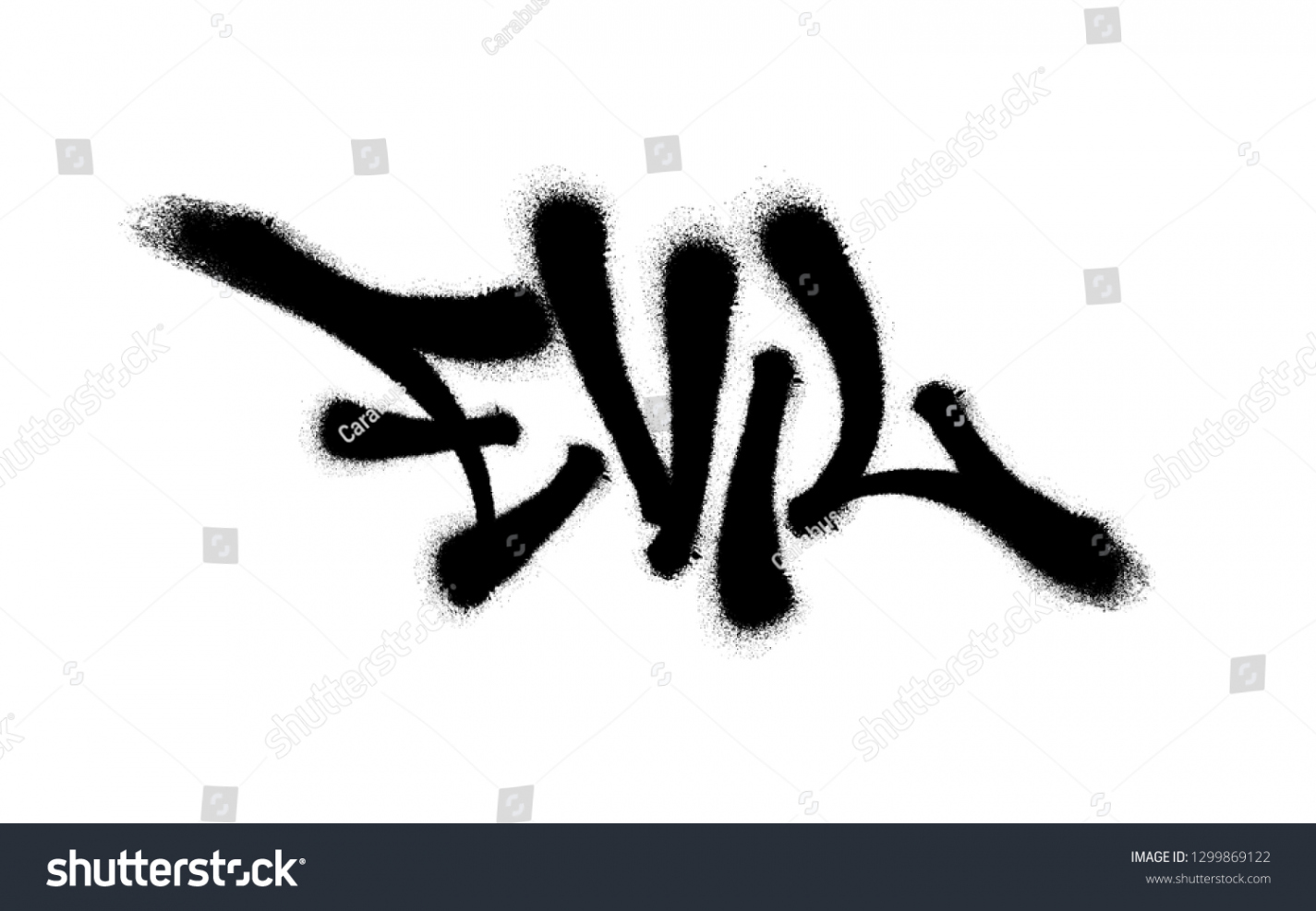 Sprayed Evil Font Graffiti Overspray Black Stock Vector (Royalty