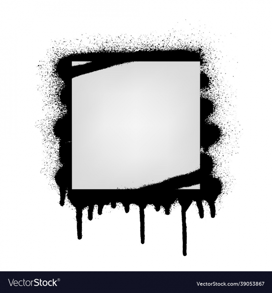 Square banner on graffiti background blank Vector Image