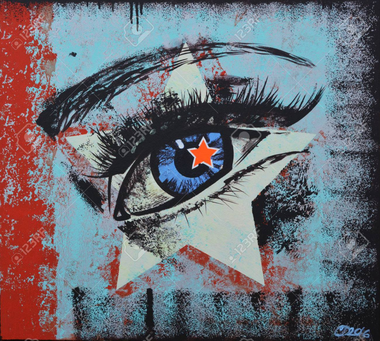 Star Eye Graffiti Royalty Free Stok Fotoğraf, Resimler, Görseller