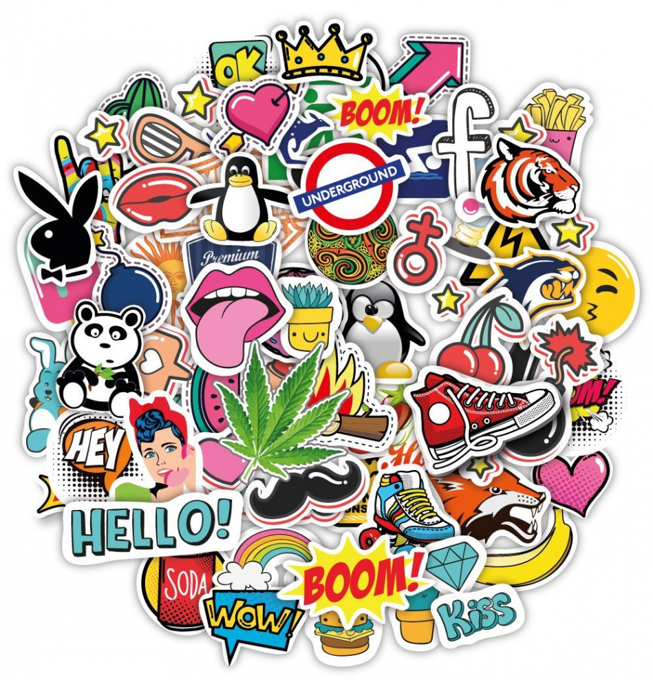 Stickerbombe aufkleber  sticker graffiti macbook iphone skateboard vinyl  pop art aufkleber Sortiert Sticker Pack Snowboard Gepäck Koffer iPhone