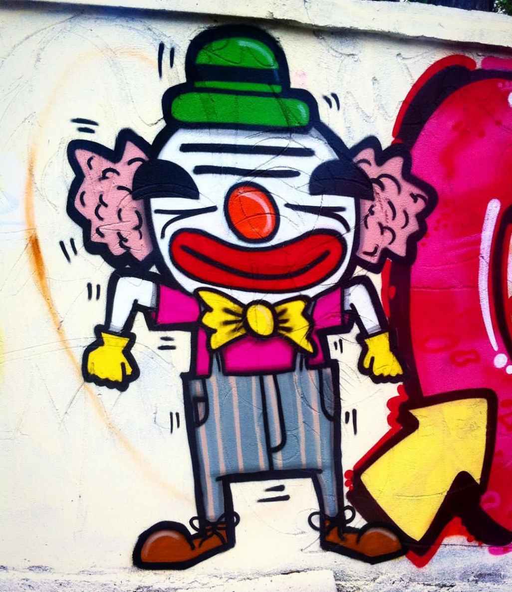 streetart #clown #vitons  Graffiti, Street art, Grafiti