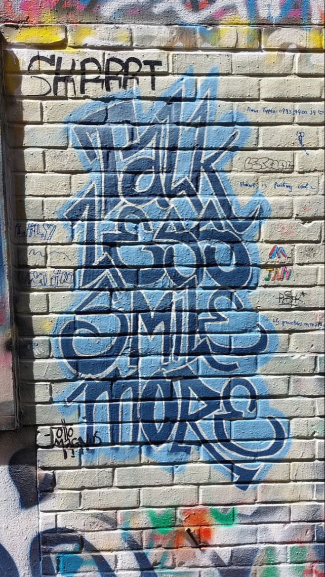 Talk less smile more in   Graffiti lettering, Graffiti quotes