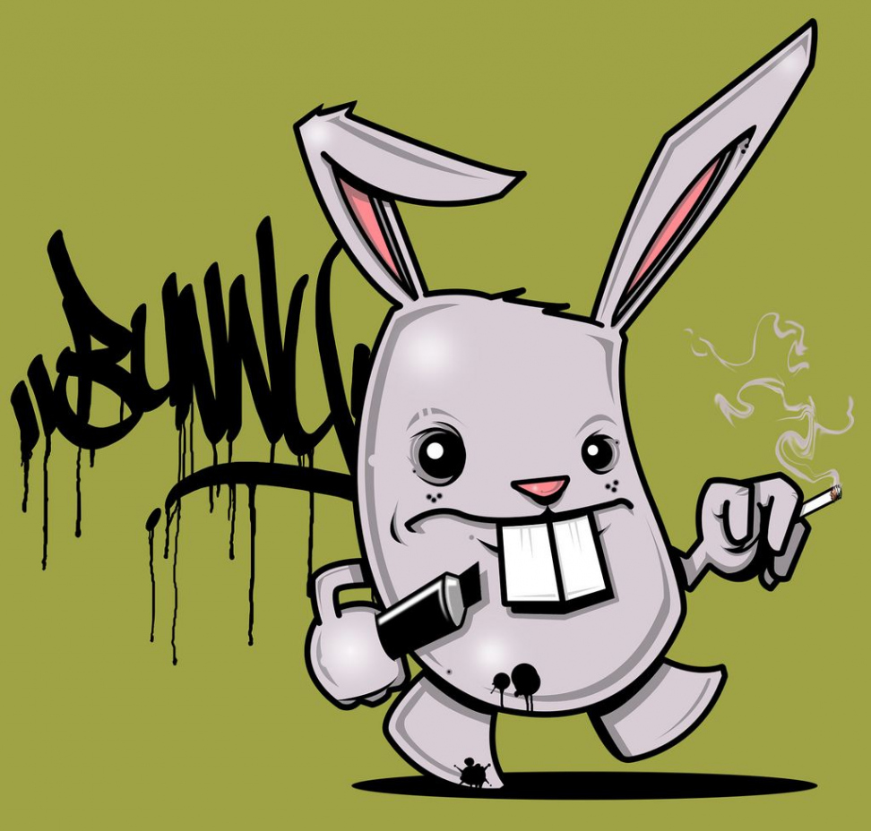 The Bad Bunny"-by SEAMO  Graffiti characters, Graffiti drawing