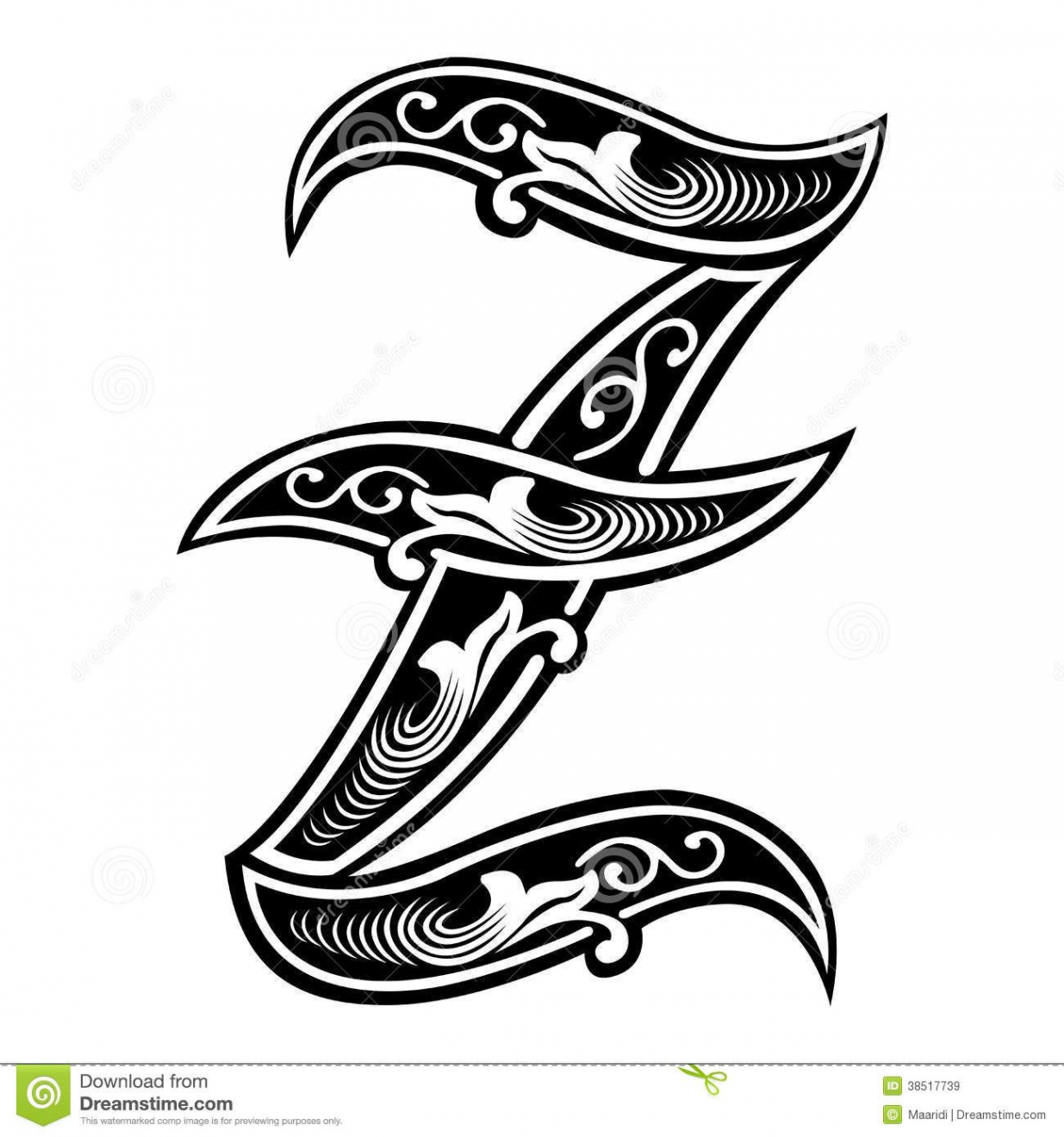 the letter z fancy wallpaper in the colors black and white