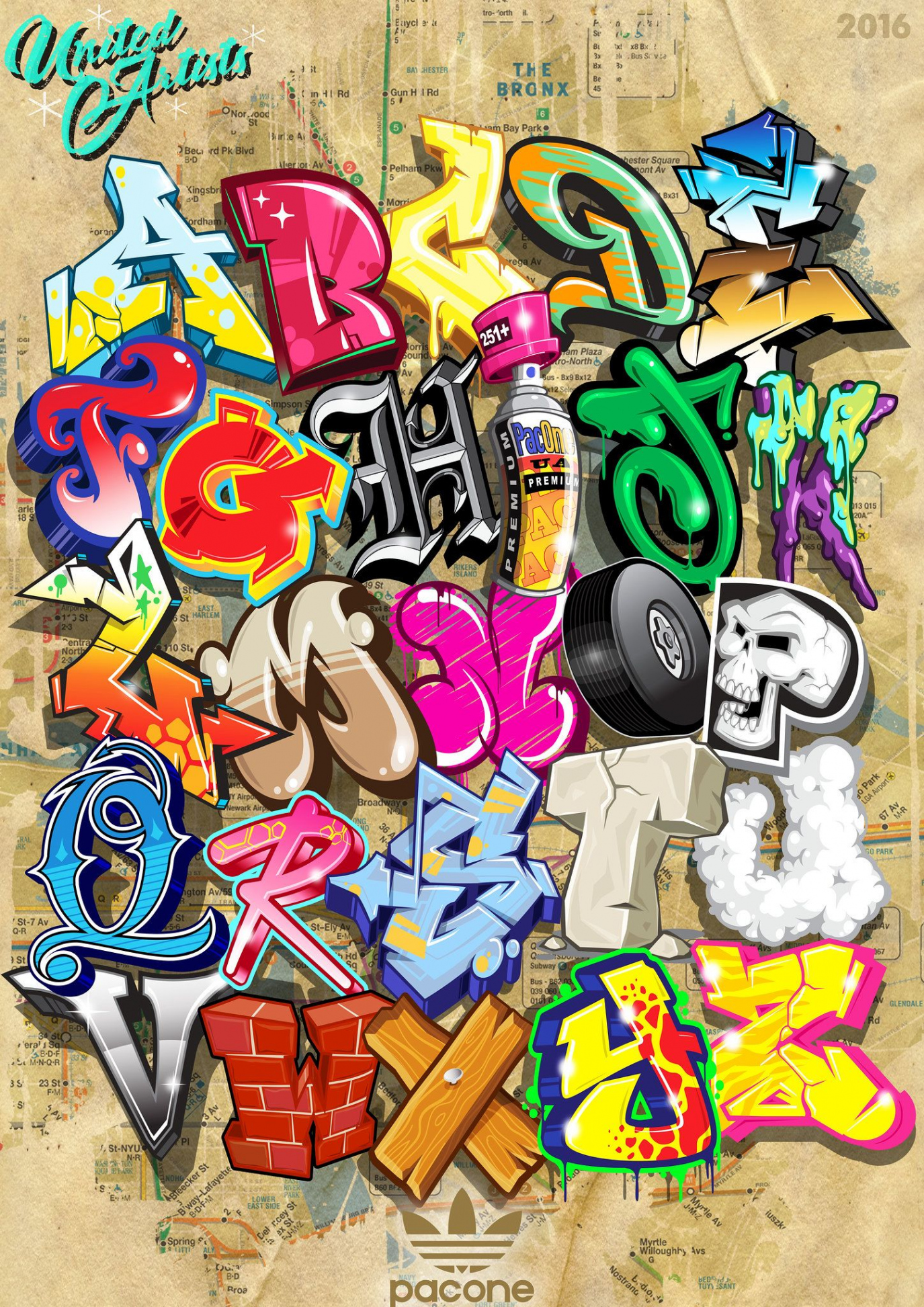 UA Alphabet Poster  Graffiti alphabet, Graffiti art letters