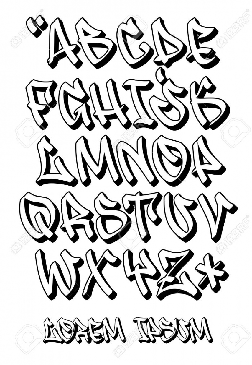 Vectorial Font In Graffiti Hand Written D Style