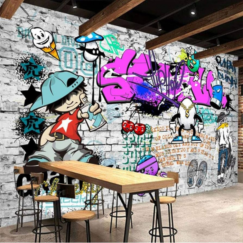 Wallpaper Photo Wallpaper Fashion Street Art Graffiti Hip-Hop Wall  Decoration Decorative Wallpaper