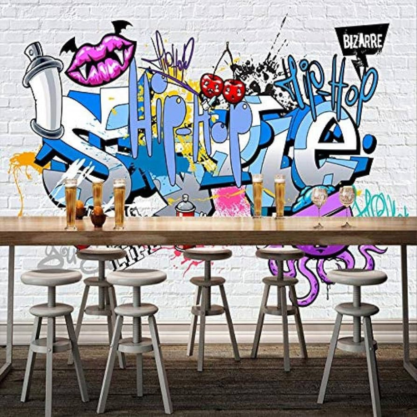 XHXI D Wall Picture Wallpaper Street Art Graffiti Cartoon Hand-Painted  Style Brick Wall Background Decor Wall for Living Room TV Back Photo  Wallpaper