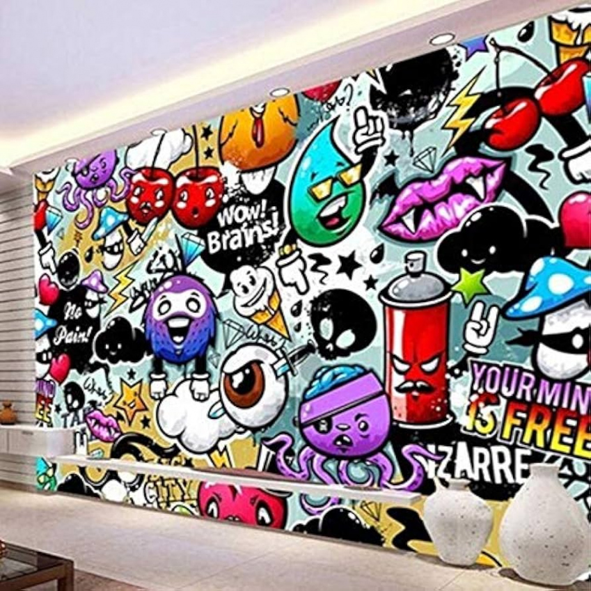 XZCWWH habit of some size wall towel D cartoon graffiti wall picture photo  wallpaper living room children bedroom background cover