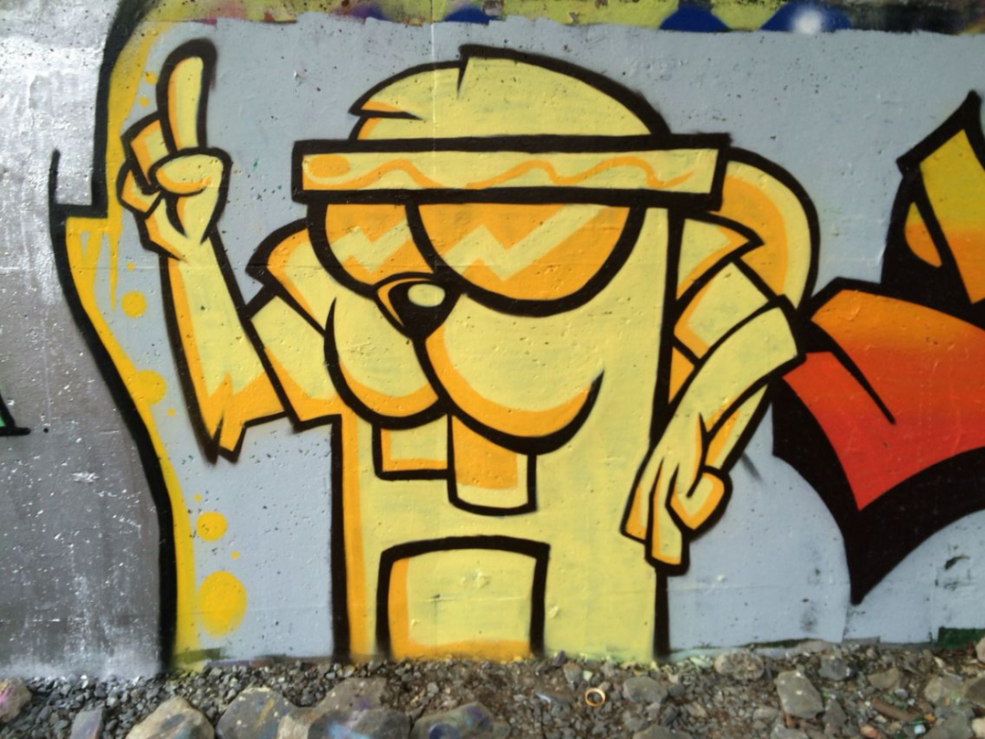 Yellow graffiti character beaver  Graffiti characters, Character