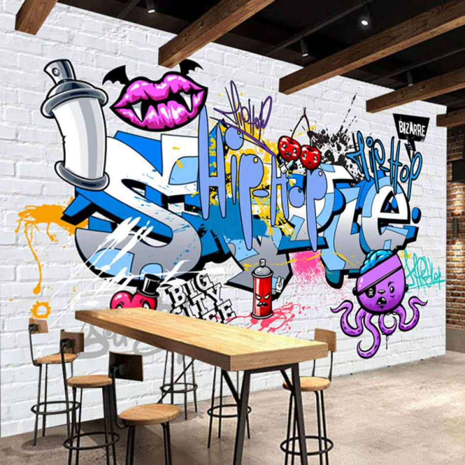 YIERLIFE Wallpaper D Photo Poster Wall Decoration Colour Graffiti