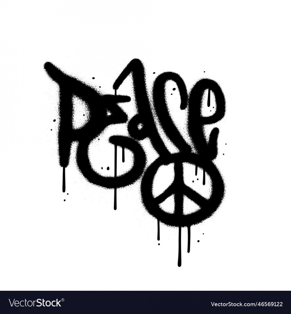 Yk urban graffiti peace word and symbol sprayed Vector Image