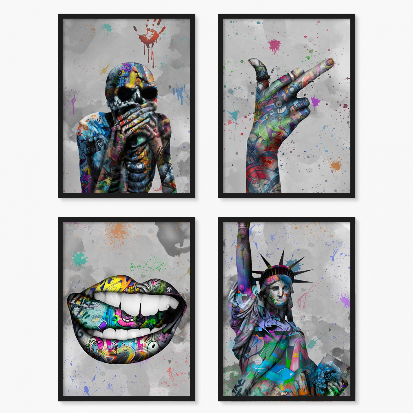 YUMKNOW Cool Graffiti Room Decor - Unframed x Set of , Indie Hippie  Trippy Grunge Posters for Room Aesthetic, Edgy Hypebeast Street Pop Art  Wall