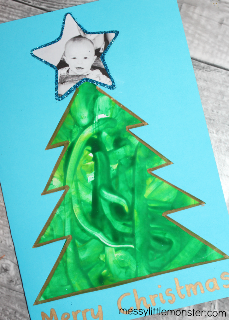 Adorable Christmas Tree Craft for Babies First Christmas - Messy