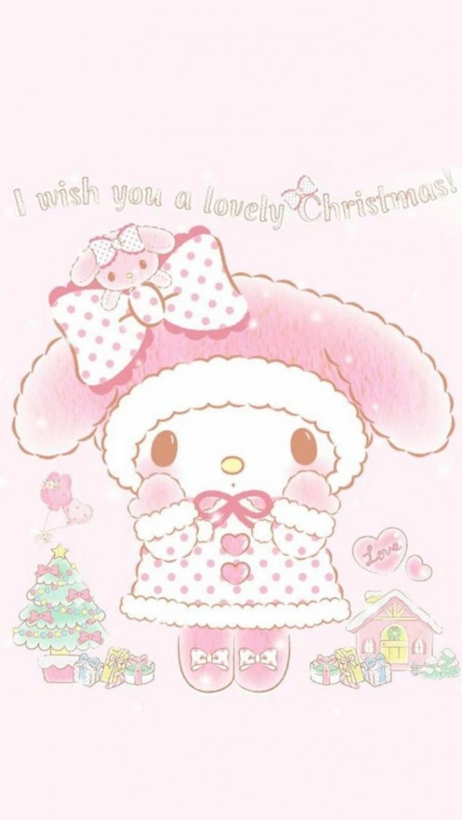 Adorable my melody Christmas wallpaper