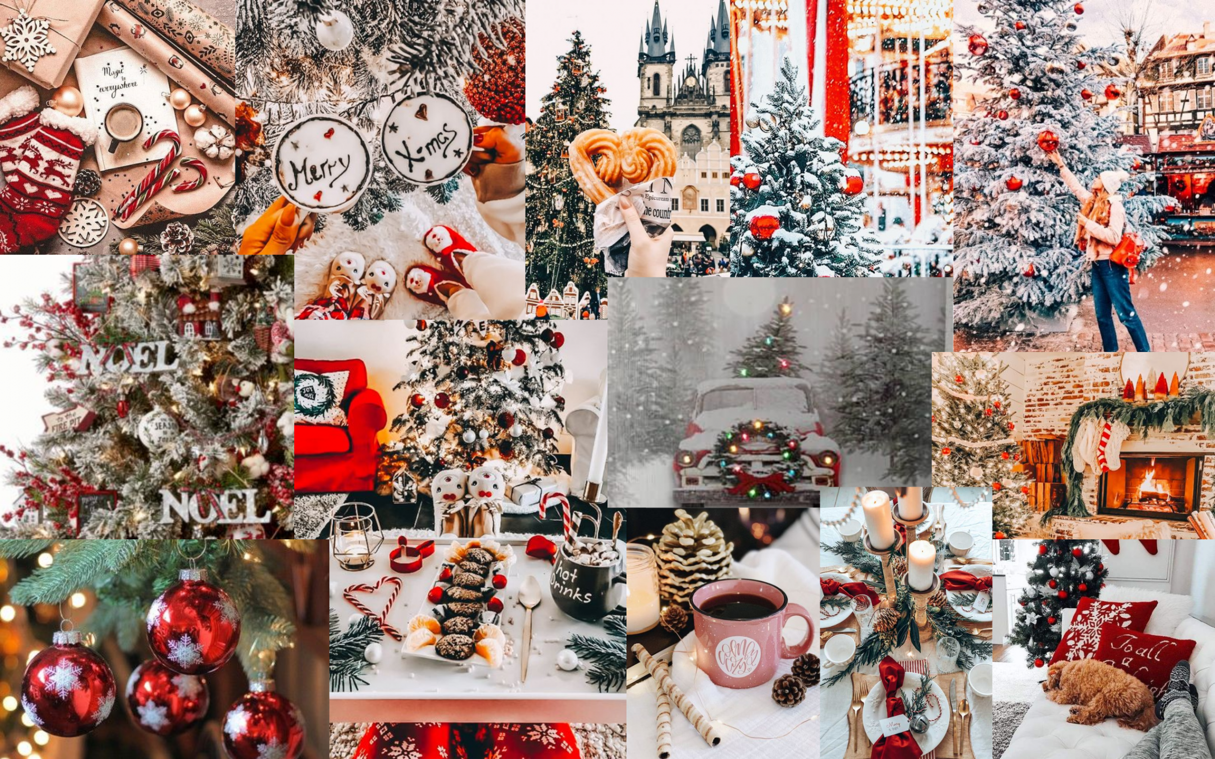 Aesthetic Christmas Collage Desktop Wallpapers  Christmas collage