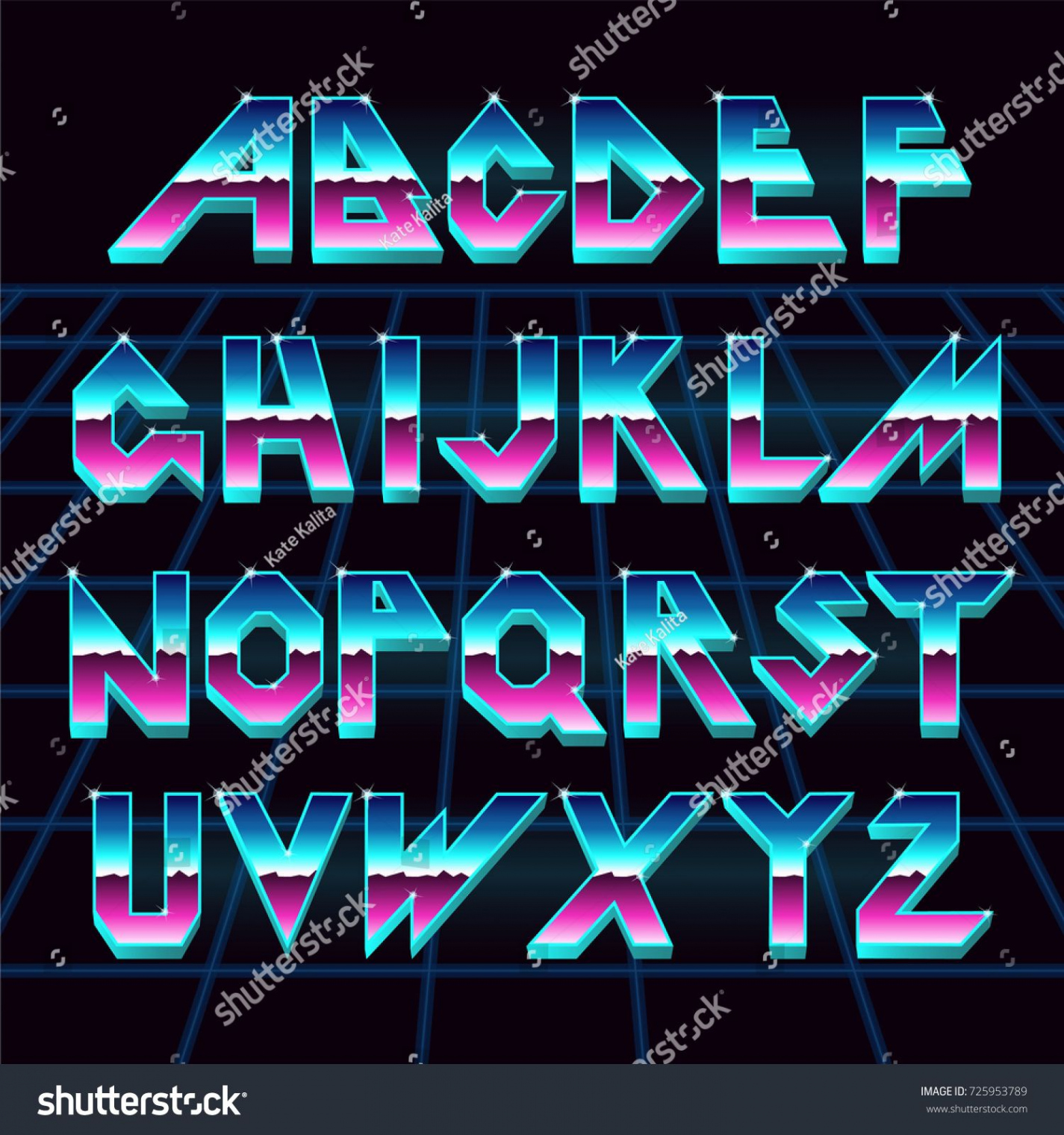 Alphabet s Retro Fontvector Typography Flyersheadlines Stock