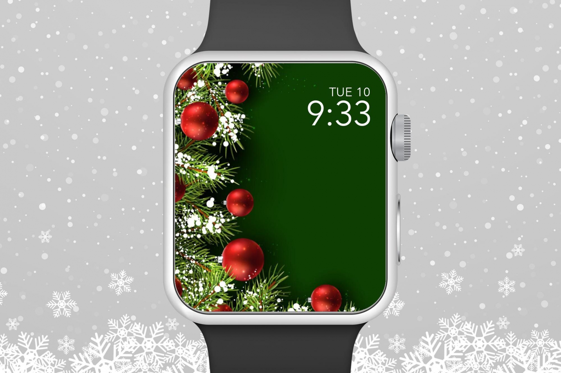 Apple Watch Wallpaper Christmas Wreath and Ornaments With - Etsy