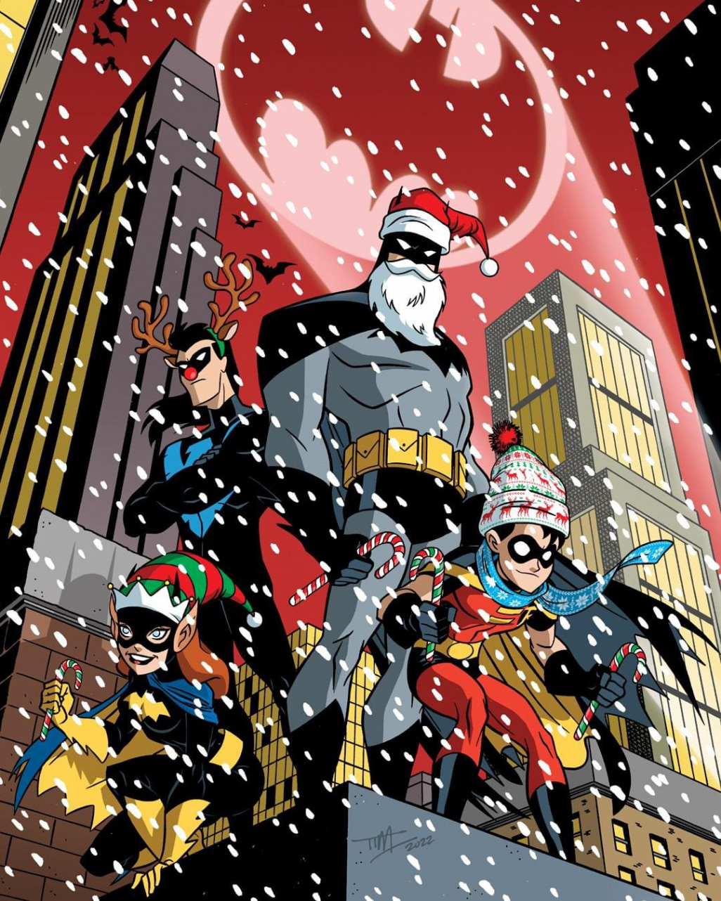 Artwork] A Batfamily Christmas by Tim Levins : r/DCcomics