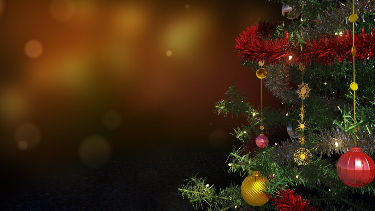 Background video -Christmas tree and Sparkling particles No Copyright video