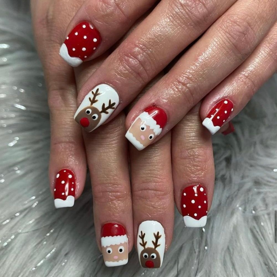 Beautiful Christmas Nail Designs on Short Nails  Christmas