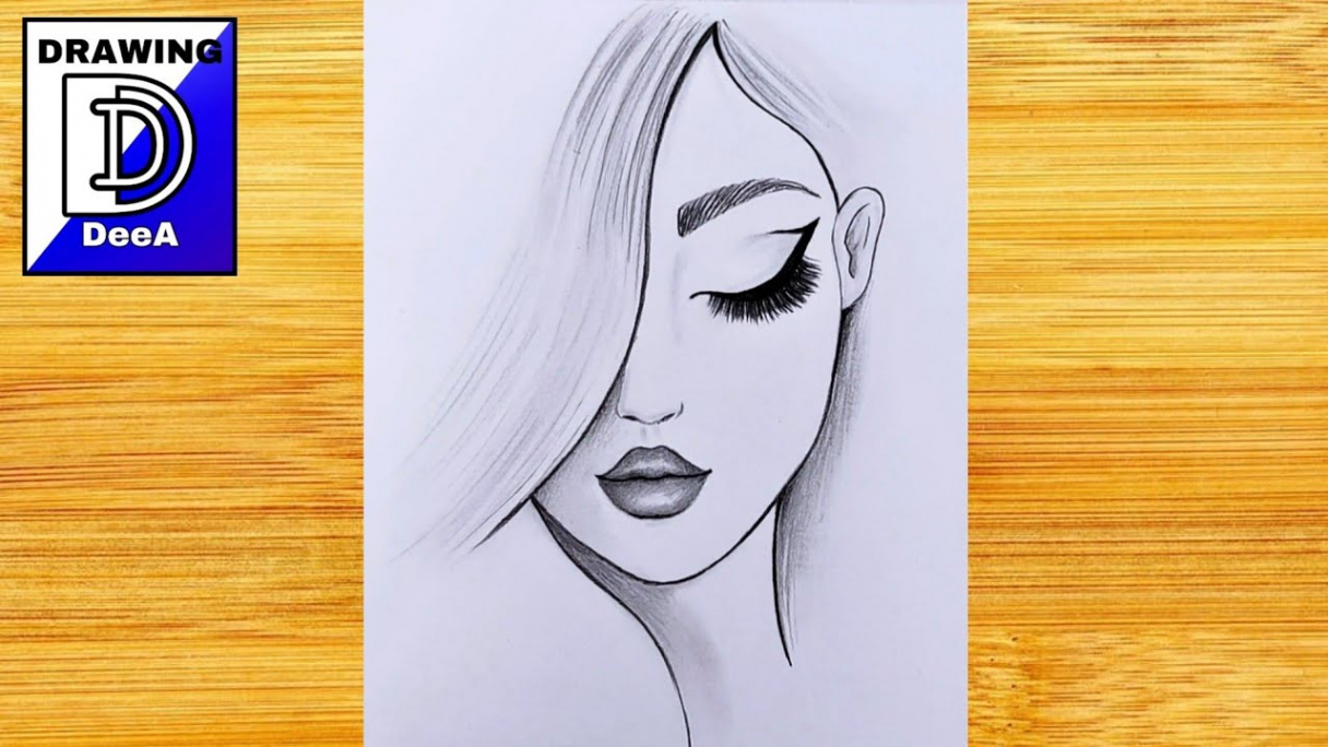 Beautiful girl face easy drawing/How to draw easy drawings for girls