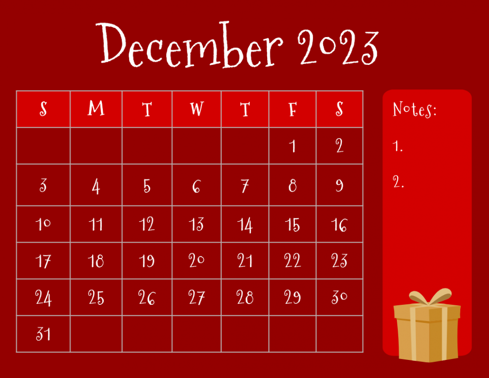 Blank December Calendar  - Download in Word, Illustrator, EPS