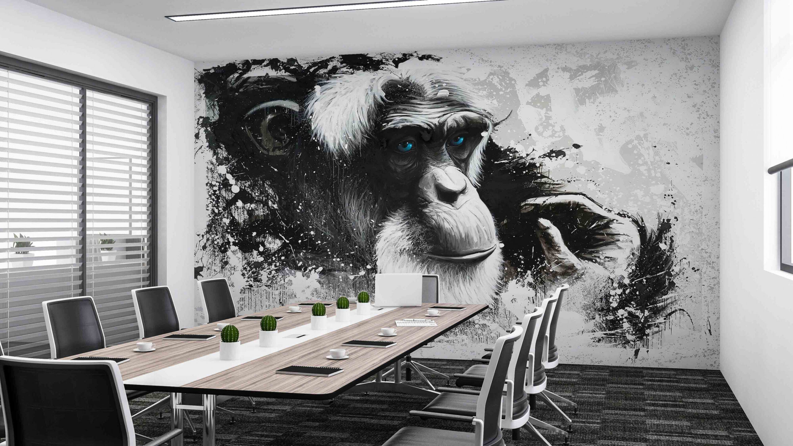 Blue Eyed Old Monkey Chimp Wall Painting Abstract Monkey - Etsy