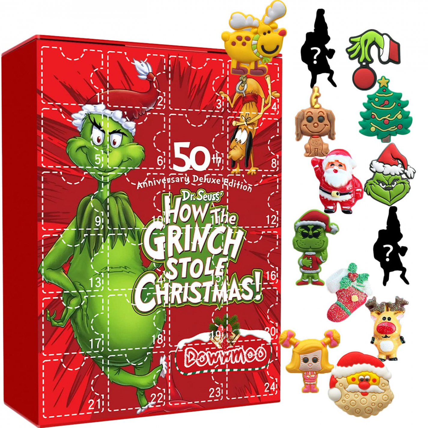 BOBT Grinch Advent Calendar, Grinch Advent Calendar , DIY  Days  Christmas Countdown Calendar, Green Monster Grinch Toys Cute Figures Doll  Advent