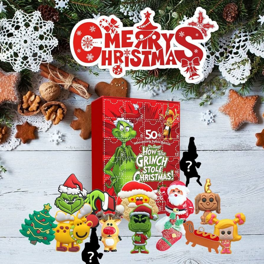 BOBT Grinch Advent Calendar, Grinch Advent Calendar , DIY  Days  Christmas Countdown Calendar, Green Monster Grinch Toys Cute Figures Doll  Advent