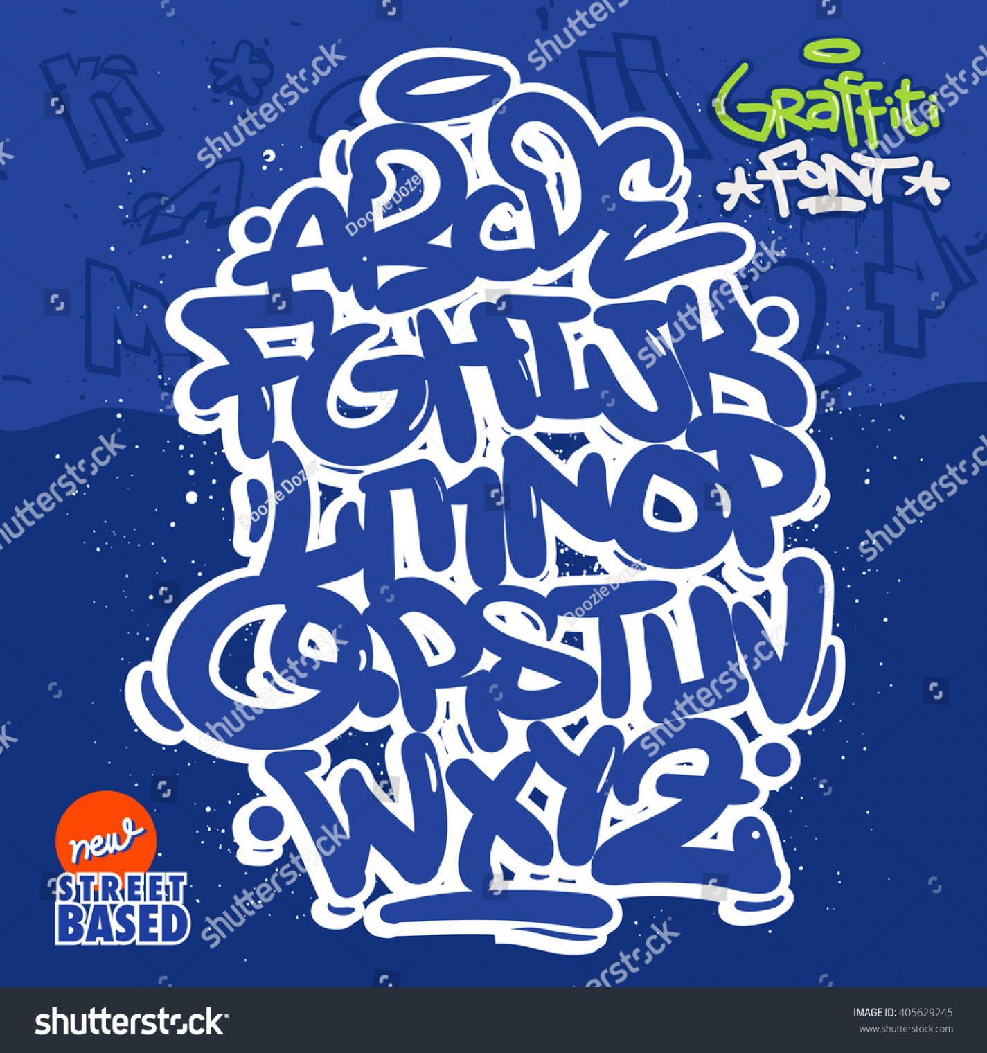 Bubble Graffiti Font Family Stock Vector (Royalty Free)