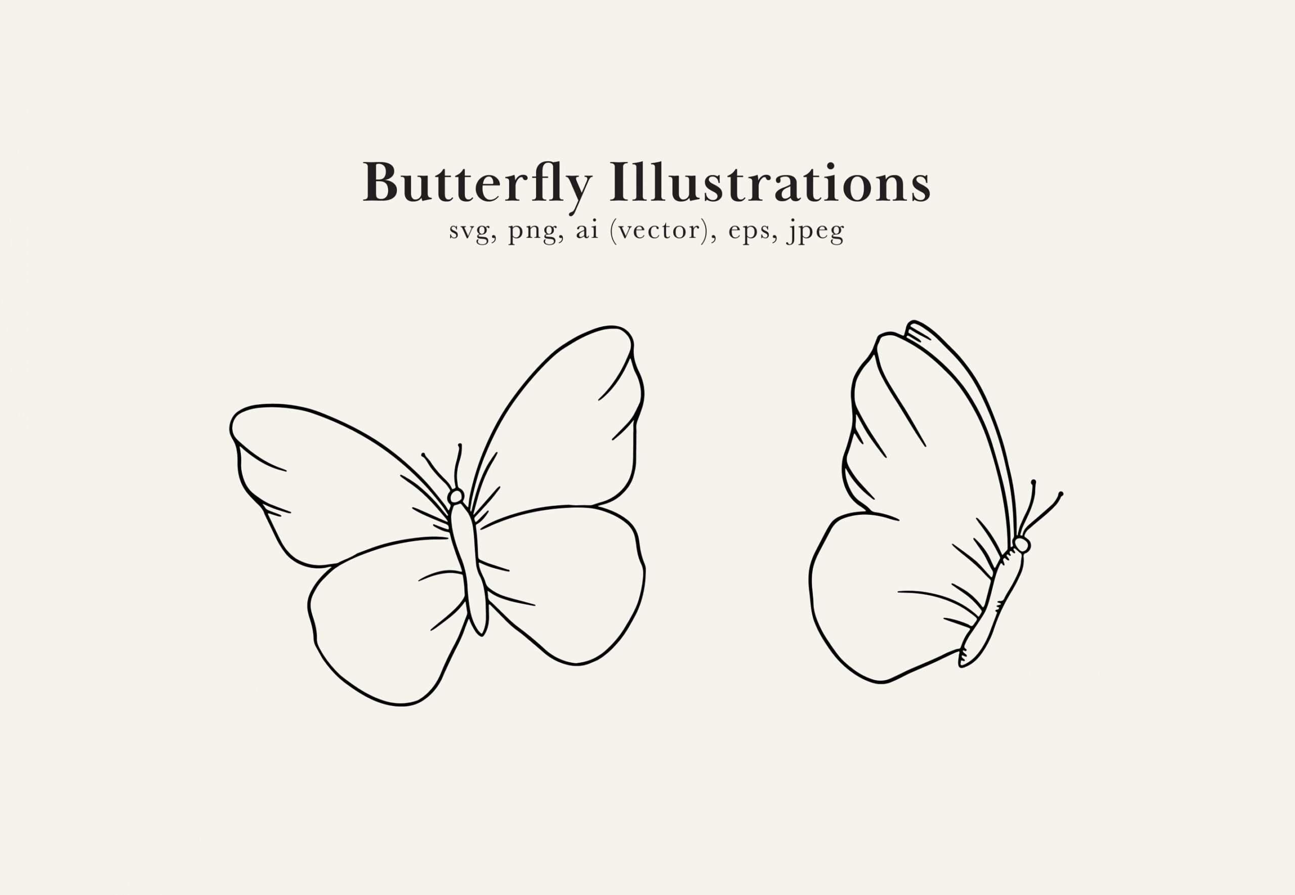 Butterfly Cutting File, Simple Butterflies, Butterfly Drawing