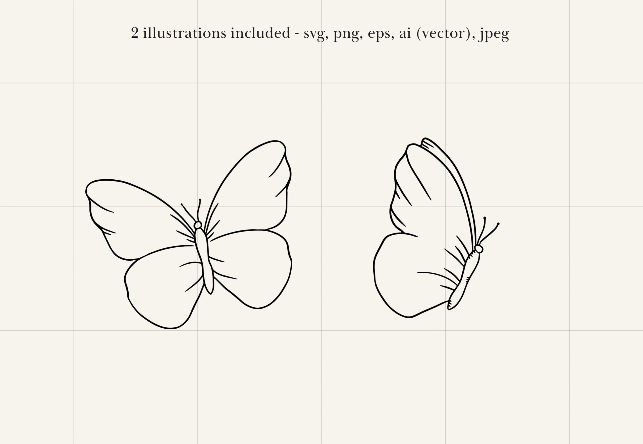 Butterfly Cutting File, Simple Butterflies, Butterfly Drawing